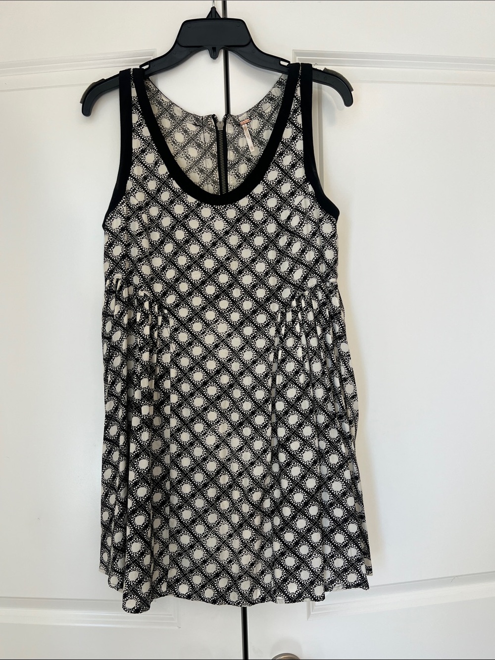 NWOT Free People Black & White Sleeveless Patterned Dress